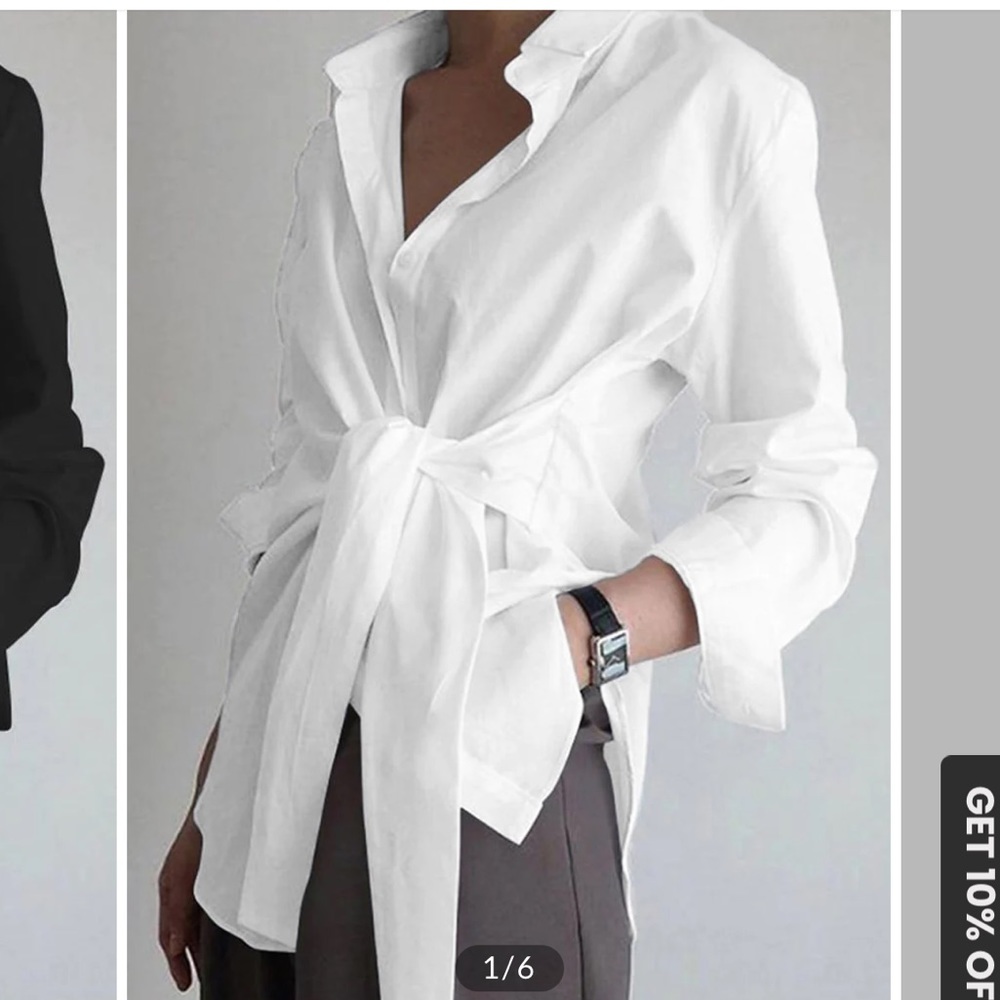 The Commense Women’s Button down tied long shirt in medium